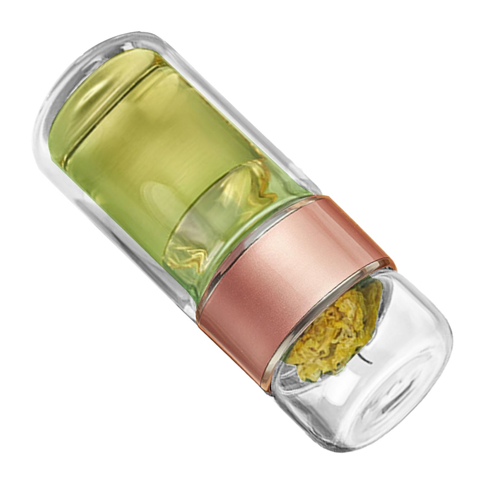 

280ml Tea Water Separation Cup Double Layer Insulation Transparent Tea Infuser Bottle for Daily