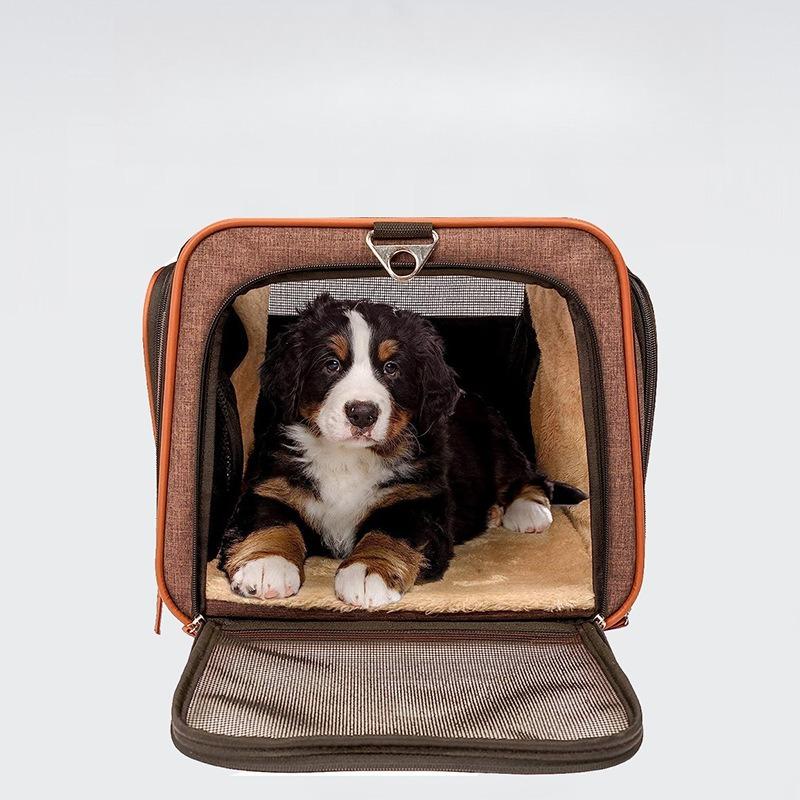 Large Capacity Expansion Cat Dog Bag Pet Trolley Case Portable Foldable Cat Carriers Bags Outdoor Travel Double Shoulder Pet Bag