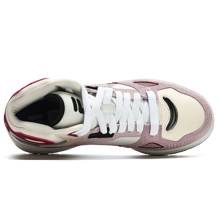 Fila Fusion Teratach Fabric Synthetic Leather Mid-Top Retro Basketball Shoes Women sneaker Violet Ice Cordovan-Red T12W243211FVC