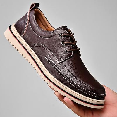 Men's Shoes, Fashionable Casual Shoes, Trendy British Style Lace-up Leather Shoes, Four Seasons Low-top Business Leather Shoes