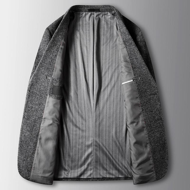 Herbst und Winter Verdickte Wolle Einzelweste Herren Jung- und Mittelalterlich Leichter Luxus Business Anzugjacke