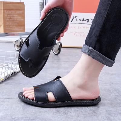 Ciabatte da Spiaggia alla Moda per Uomo Infradito Shiatsu Scarpe Pelle Piatte Gomma Originali Saldo Estivo Maschile Elegante Pvc Y2k Sandali Uomo