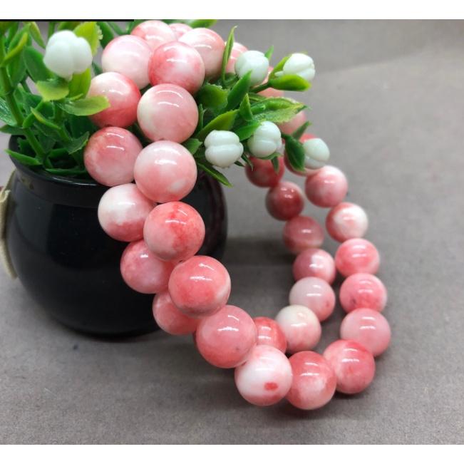 

Женский мужской натуральный драгоценный камень Камень Розовый персидский нефрит Манжета Шарм Браслет Браслет