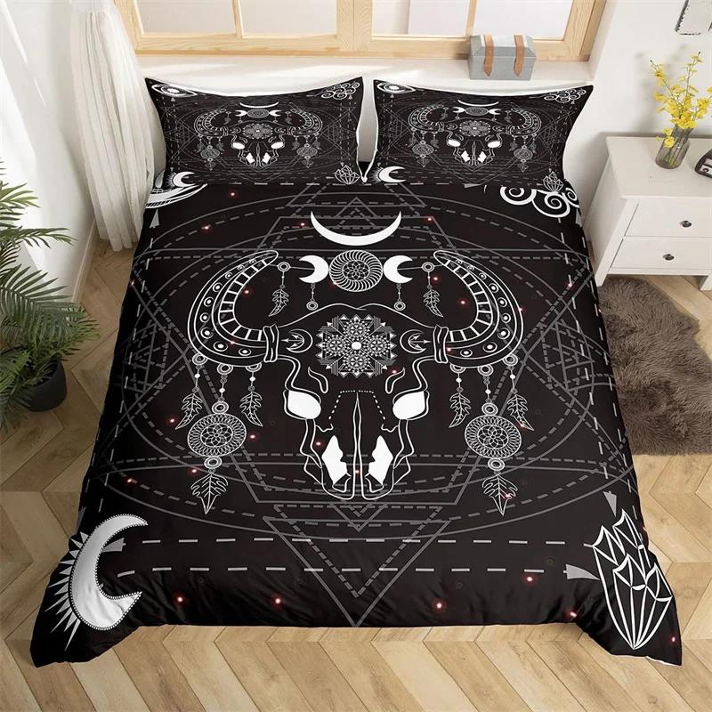 Oksekranie Dynetrekk King Western Cowboy Sengetøy Sett Gårdshus Hatt Sko Dyne Trekk Mikrofiber Kaktus Ørken Dynetrekk