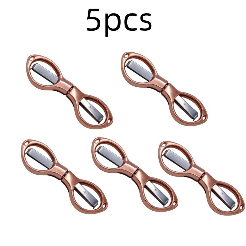 Simple Portable Folding Scissors Solid Color Glasses Shape Paper Cutters Students Handmade DIY Tools School Office Supplies