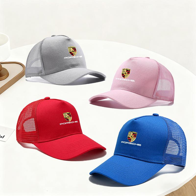 Baseball Cap Adjustable Sport Casual Cap For Porsche Emblem Outdoor Summer Men Women Leisure Breathable Mesh Cap Accessories