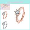 Valentine's Day Tiktok Live Edition Imitation Morganite Diamond Ring Six-prong Snake Ring 1 Carat Pt950 Openable Ring For Women