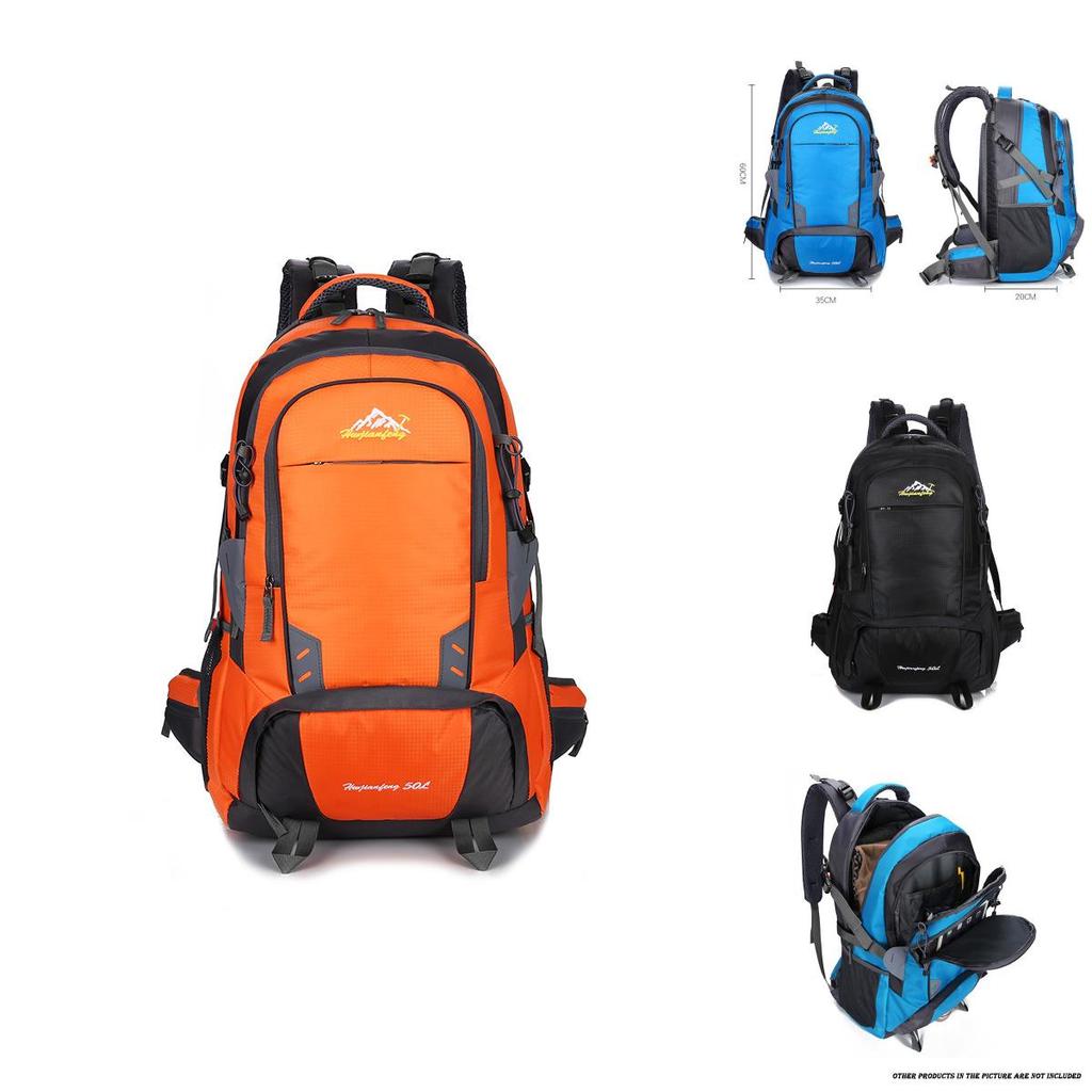 Spacious 50l Camping Backpack Travel Outdoor Bag With Waterproof Features For Hiking