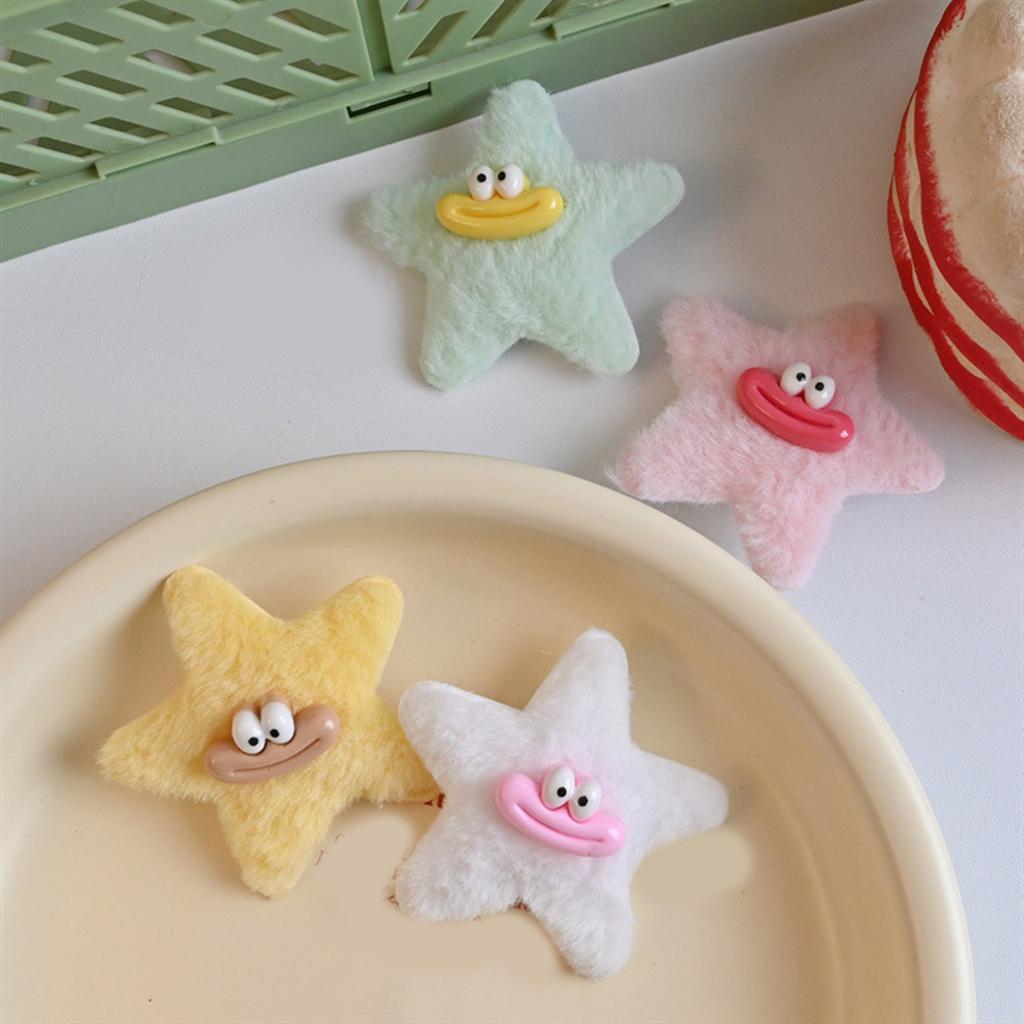 Girls Hair Clip Furry Star Hairpin Y2K Adorkable Clown Headdress Hair Accessories Star Kids Duckbill Clip Hairpin