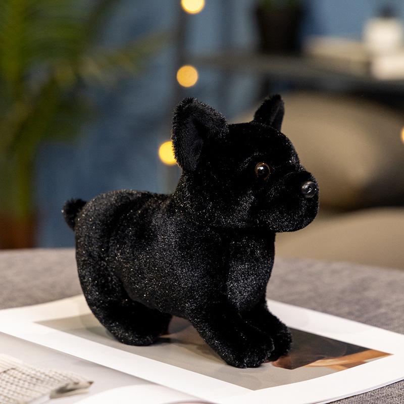 

Милая стоящая черная кукла-щенок, плюшевая игрушка, кукла-бульдог, мальчик, успокаивающая кукла 20*18*8cm（0.08kg） чёрный