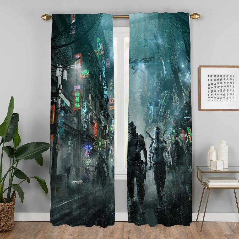 Cybernetic Robots Elegant Room Curtains for Living Room Window Curtain Shades Partition Tulle for Bedroom Home Interior Curtains