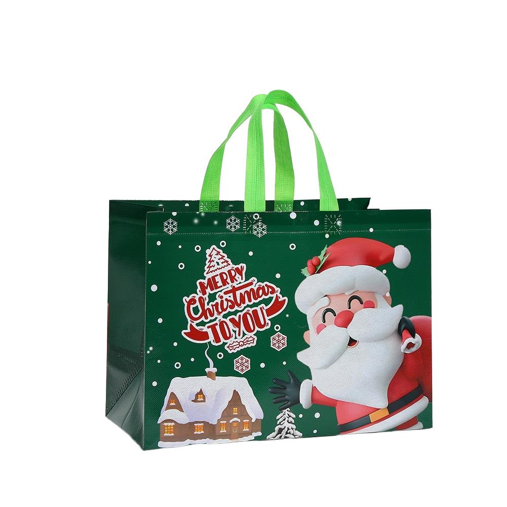 StoBag Christmas Non Woven Tote Bags Reusable Gifting Bags for Holiday Packaging Candy Cake Party Favors Retail Shopping Markets