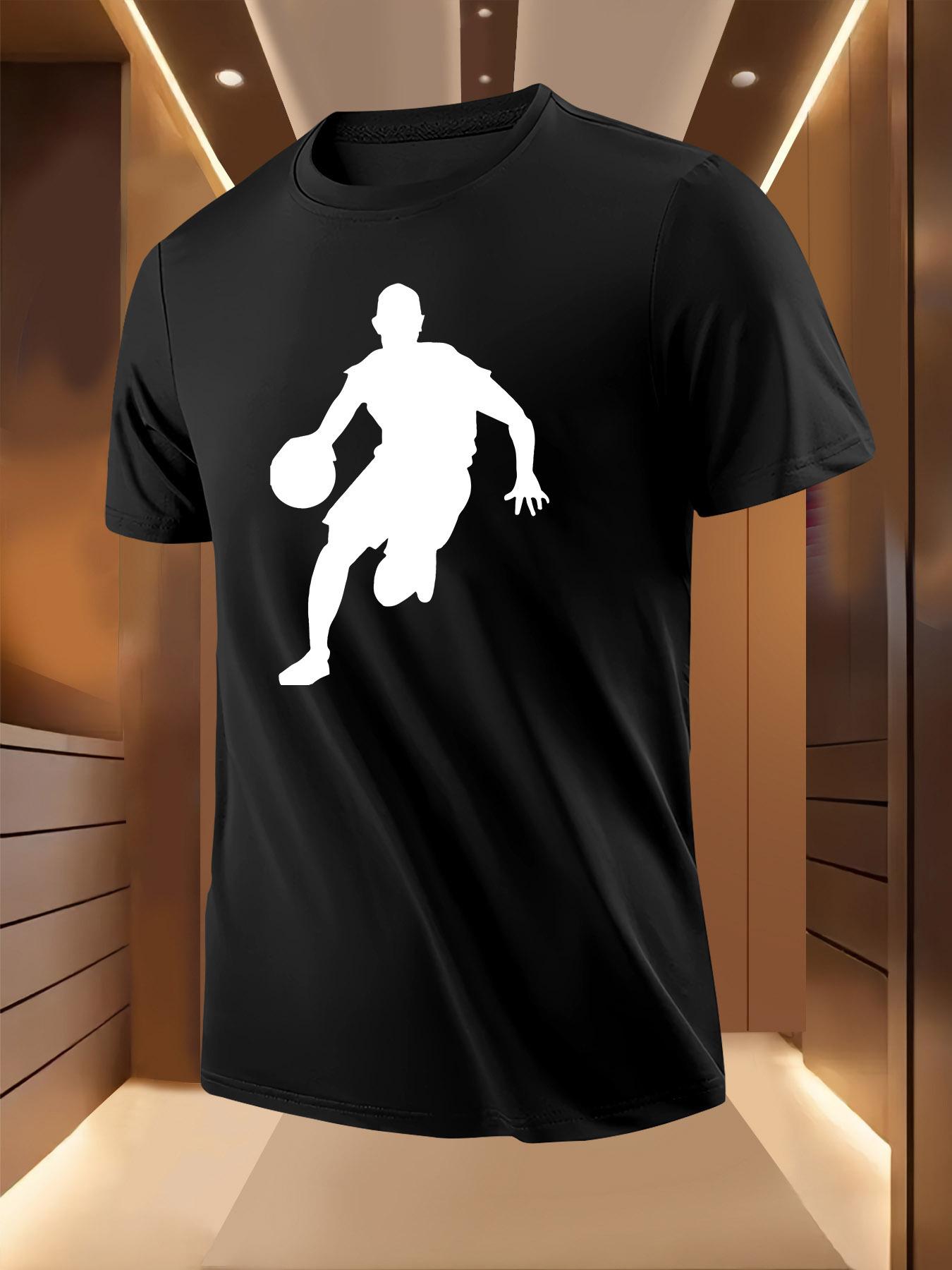 Tshirt with a Basketball Silhouette Print L