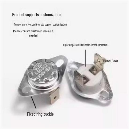 Ceramic Bending Leg KSD301 Normally Closed Temperature Control Switch, 40-180°C, 250V/16A