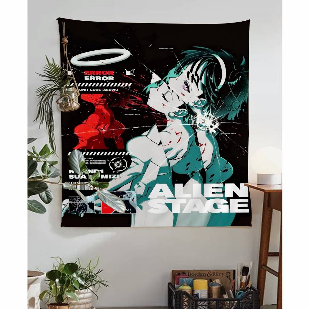 Alien Stage Anime Tapestry Art Printing Japanese Wall Tapestry Anime Wall Hanging Home Decor