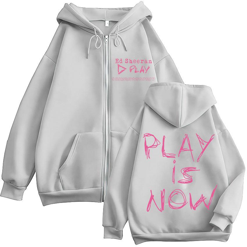 

Singer Ed Sheeran Play World Tour Album Zip Up Hoody Unisex High Quality Fleece Zipper Sweatshirts Loose Cozy Jacket Hoodie 3XL