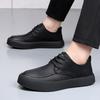 Summer leather breathable men's shoes 2025 new versatile trend thick sole hollow hole casual leather shoes men's board shoes