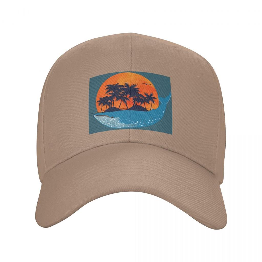 Cartoon Whale Ocean Animal Sunset Print Baseball Caps Snapback Men Women Hats Outdoor Cap Hip Hop Baseball Hat Casquette