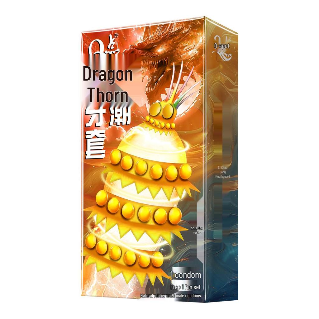 Q-point Critical Fangs Delay Condoms - Jumbo Size, Long-lasting, Adult Couple Sexual Health