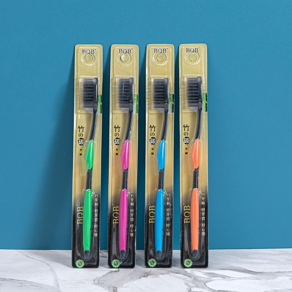 

Ultra Soft Bamboo Charcoal Toothbrush, Gum-Friendly Deep Clean Bristles Design, For Adults Daily Oral Care Home & Travel