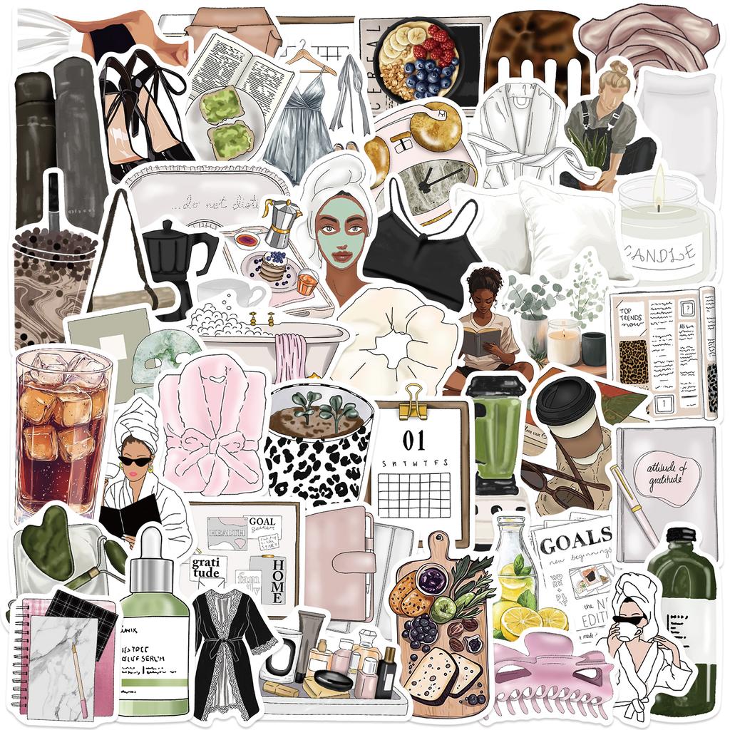 50PCS Clean Girl Stickers Korean-style Instagram Graffiti Mobile Phone Notebook Computer Luggage Decoration Waterproof Stickers