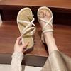 Fashion set toe beach cool slippers platform slippers wear high-end non-slip shoes children 2025 summer and autumn new