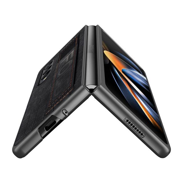 Slim Comfortable Leather Folding Case For Samsung Galaxy Z Fold4 5g Fold 4 Fold3 Fold 3 Wristband Cover For Samsung Z Fold4