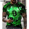 Fashion Bitcoin Graphic 3D Pringting Men's T Shirt Summer Streetwear Round Neck Short Sleeve Casual Loose Tops Tee Men Clothing
