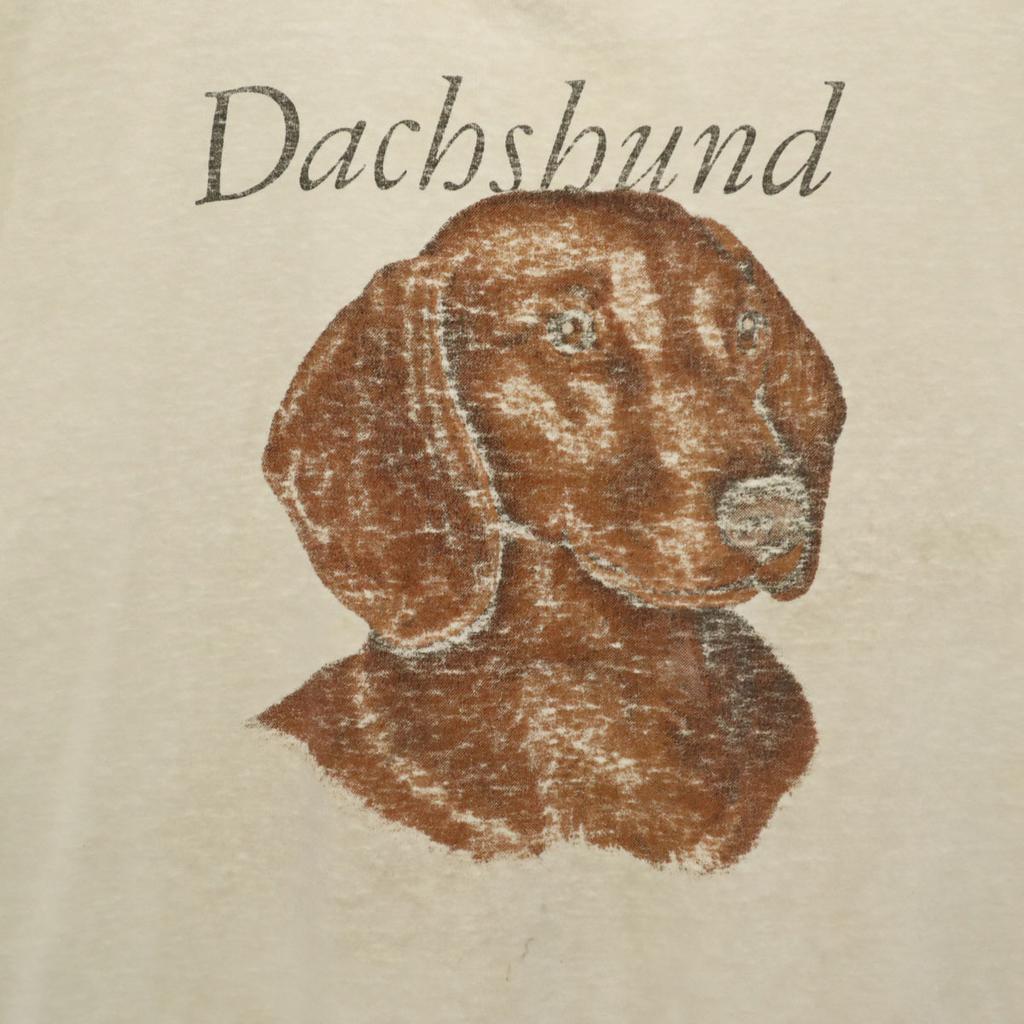 OLD 90s Made in USA Dachshund Print Short sleeve T-shirt Men's Used