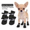 4pieces Dog Boots Waterproof Non-slip Reflective Adjustable Pet Shoes For Small Medium Dogs Winter