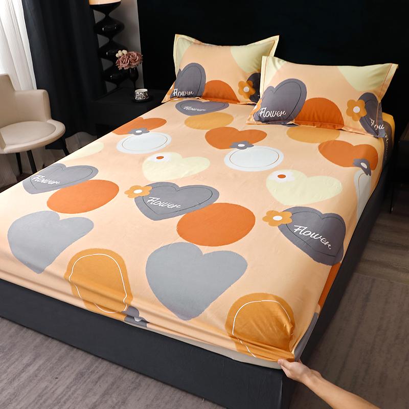 Queen Size Bedsheet 100% Cotton Fitted Sheet Brushed Bed Cover Soft Mattress Protector Sabanas Para Cama (Pillowcase Need Order)