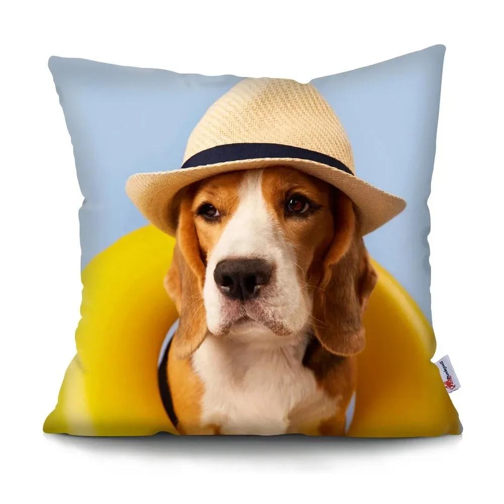 Luxury Home Decor Pillow Cover Cute Puppy Labrador Golden Retriever Office Sofa Car Cushion Cover