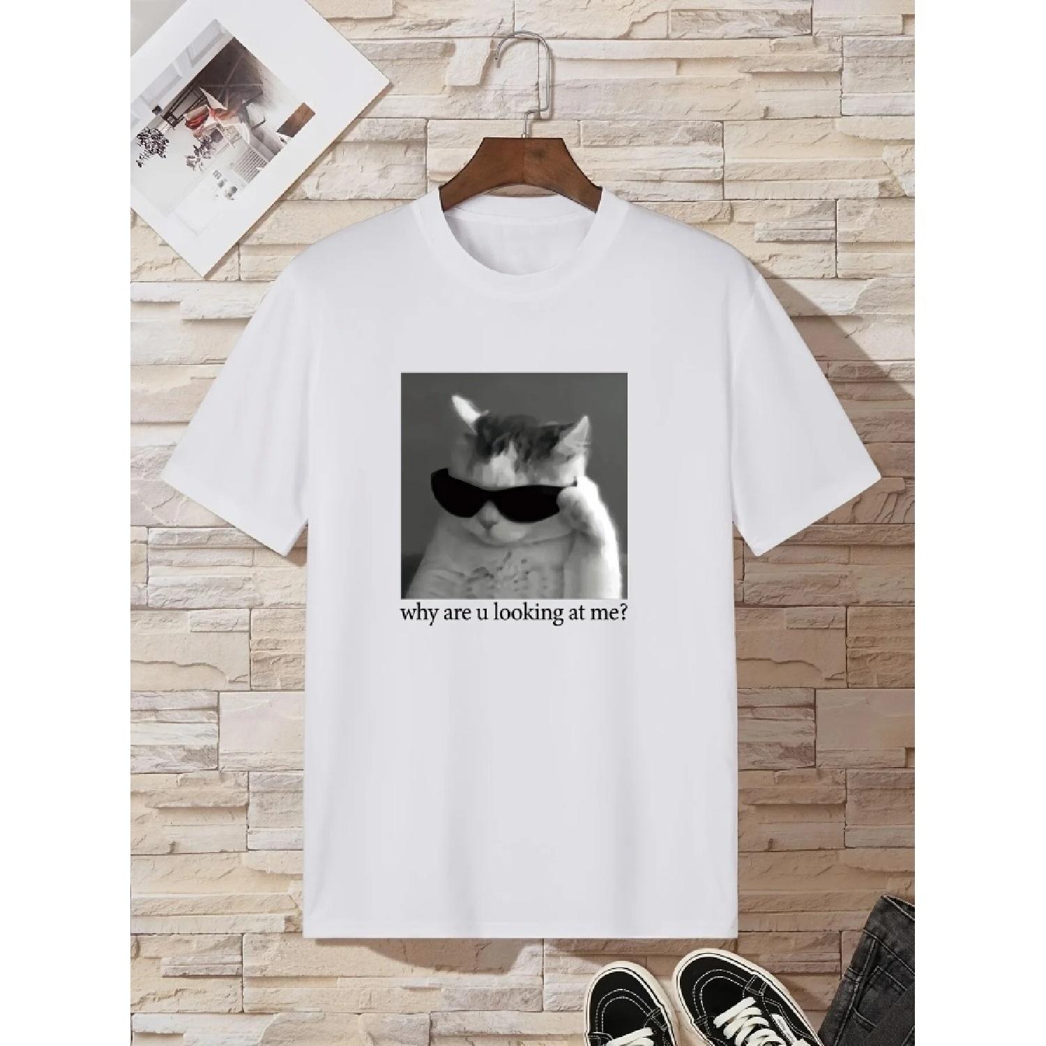 Why Are U Looking At Me Women T-shirt, Casual Solid Color Crew Neck Summer Short Sleeved T-shirts Female TopsTees S