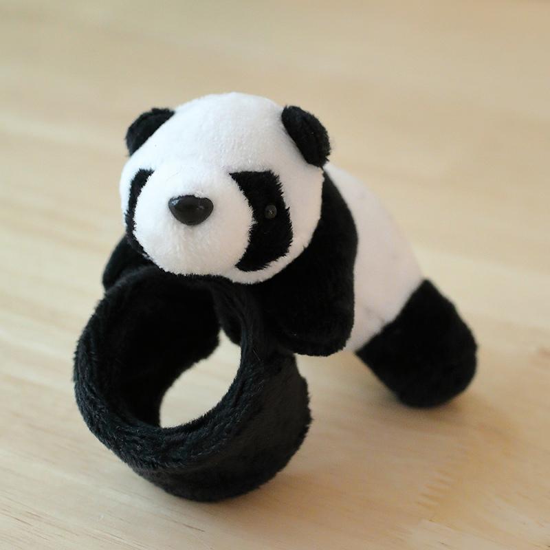 Cute Cartoon Panda Snap Ring Panda Bracelet Panda Plush Hand Ring Creative Bracelet Plush Toy Children's Birthday Gift