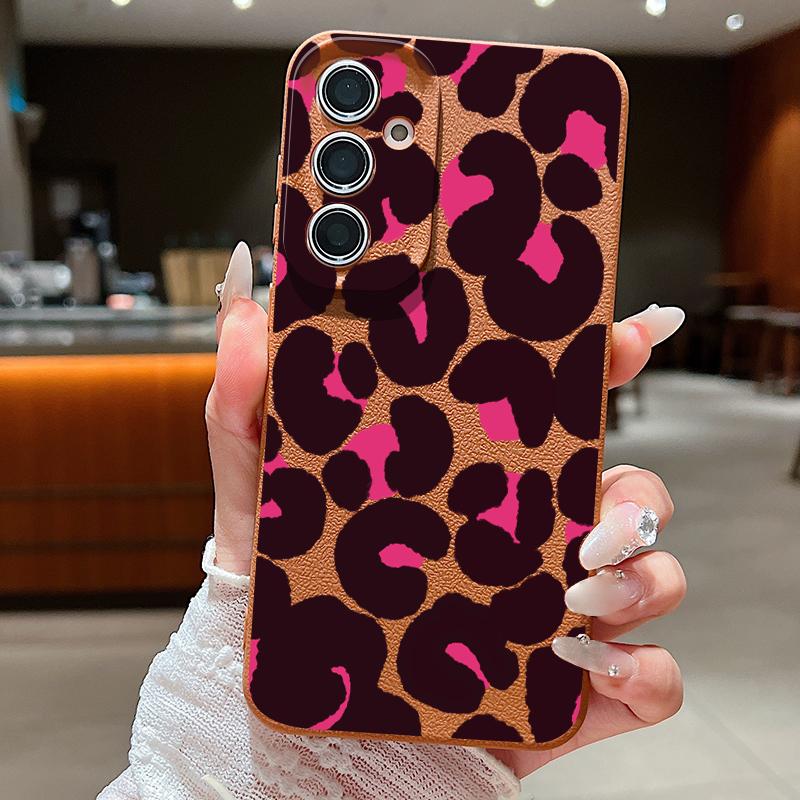 Leopard Print Case For Samsung A18 A57 A37 A17 A56 A36 A26 A16 A55 A35 A25 A15 A54 S21 FE S22 S23 S24 Plus S25 S26 Ultra Silicone Cover
