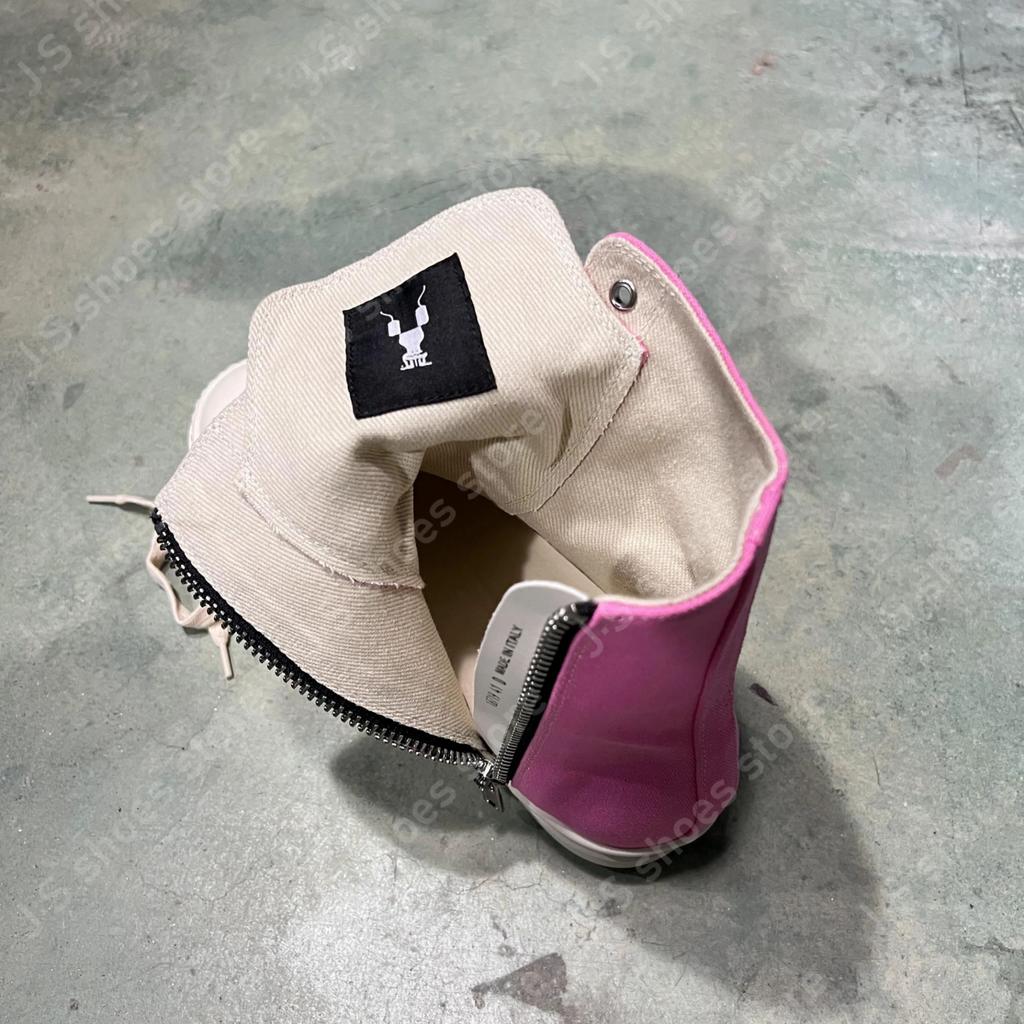 Ro Geobasket Pink Canvas High Top Shoes Luxury Design Sneaker Men Shoe Genious Zipper Women Ankle Boot Casual Sneakers Boots