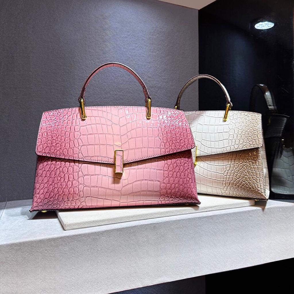 Premium Alligator Pattern Handbag Genuine Leather Shoulder Messenger Bag