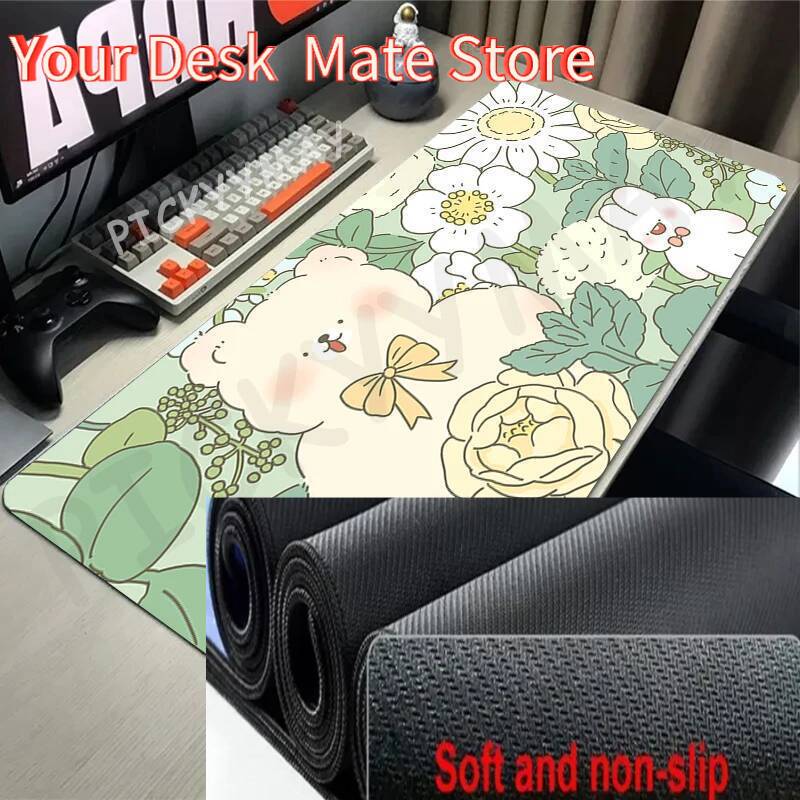 Little Bear In The Flower Sea Gaming Mousepads Desk Rug Gamer Mousepad Large Mouse Mat Desk Pads Keyboard Mats Design Mouse Pad