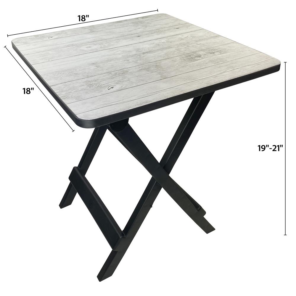 19inch Folding Side Table Portable Lightweight Outdoor Camp Table Adjustable Height Durable Plastic Collapsible Stain Resistant