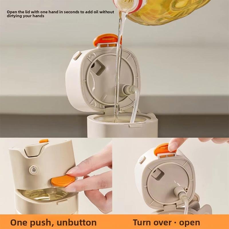 500ml Oil Bottle Practical Seasoning Bottles Ergonomic Design Sprayable Convenient Button-operated Lid Safe 1PC