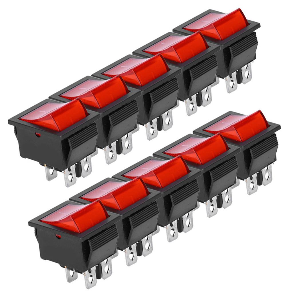 10 Stück 2-Positionen Schalter Wippschalter Ein/Aus 4-Pin KCD4 Hitzebeständigkeit für Haushaltsgeräte