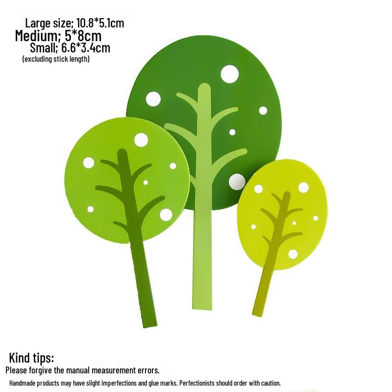 Forest-Themed Felt Tree Cake Toppers for Kids Parties