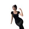 New Temperament Slim Fit and Thin Black Short-sleeved Split Backless Dress Children's Summer Long Dress Women's Clothing