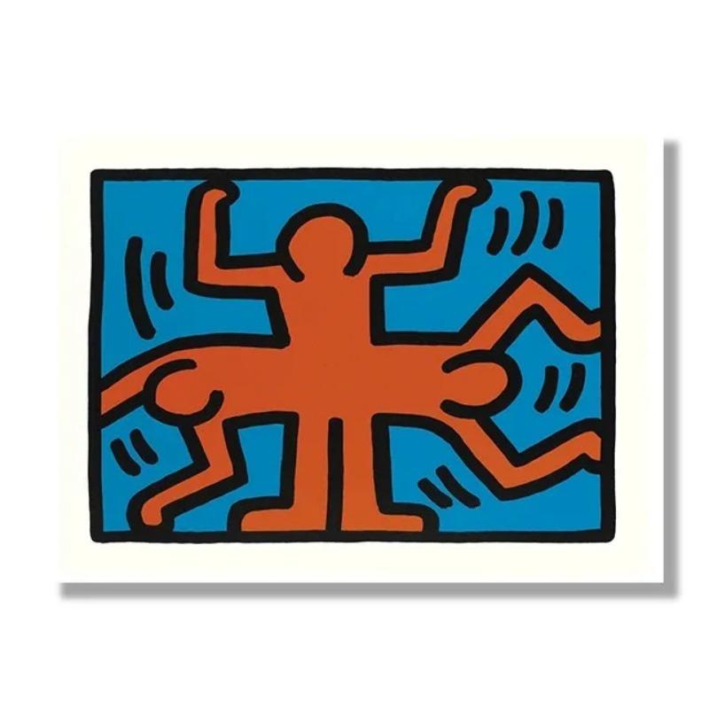 Abstract Keith Artwork Funny Dancer Clown Wall Art Canvas Painting  Nordic Posters and Prints for Living Room Decor  Modern Wall