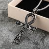 Retro Unisex Stainless Steel Ankh Cross Pendant Necklace Street Style Jewelry