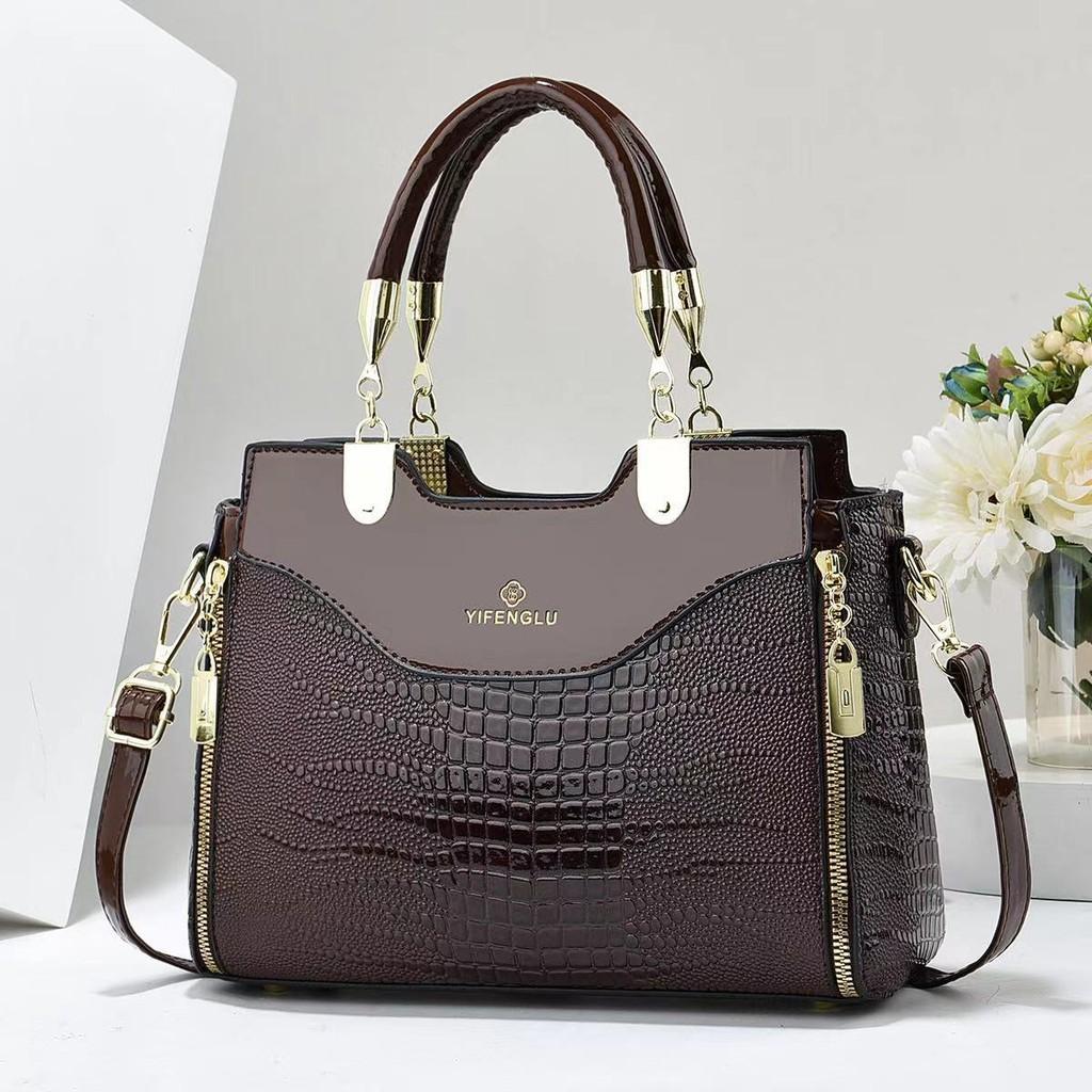 Stylish Pu Leather Crocodile Texture Handbag For Women Ideal For Commuting