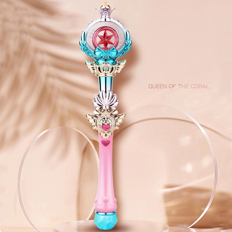 Glowing Magic Wand Princess Stick Queen Scepter for Toddler Girls Outdoor Summer for Play Holiday Party Flea Market Supp
