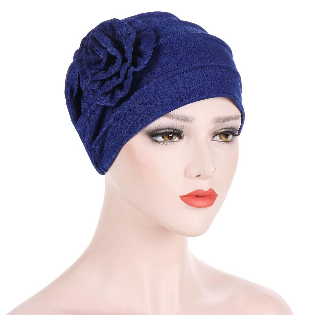 New Solid Color Floral Headscarf Cap - Women's Postpartum Wrap
