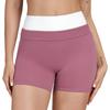 Hohe Taillen Farbe Block Po-Hebende Yoga-Shorts – Damen Gerippte Nude-Gefühl Lauf-Sport-Shorts (Stil 3129)