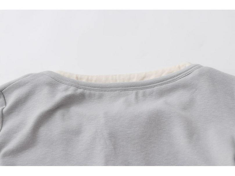 Women's Retro Color Block Two-Piece T-shirt: Slimming Base Layer for Spring/Autumn